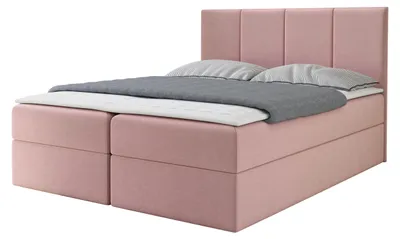 Produktbild von MIRJAN24 Boxspringbett Rebos, Ehebett mit zwei Bettkästen, Doppelbett mit Topper (Polo 882, Größe: 140x200 cm)
