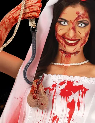 Productafbeelding van Halloween-schrik: Bloedige haak, griezelige grappige artikelen, horrordecoratie, kleur: meerkleurig