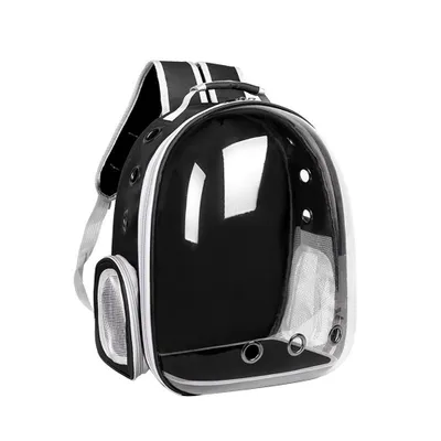 Produktbild von Katzenrucksack, Atmungsaktiv, Tragbar, Großes Fassungsvolumen, Doppel-Schultergurte – Haustier Rucksack für Katzen Schwarz 30 × 23 × 42 cm /XMBB-HEI/