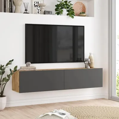 Produktbild von TV-Hängetisch Houseland Farfallo Atlantikkiefer/anthrazitgrau