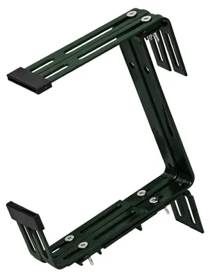 Image de Siena Garden 678247 Gigant Support pour bacs à fleurs réglable en 3 positions pour murs et rampes de 4 à 14 cm de large, vert (1 paire)