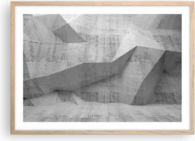 Produktbild von Gerahmtes Poster - Rahmen in heller Eiche - Beton Wand Grau - 70x50 cm - Wand Bild - Wanddeko - Wandbilder - Kunstposter - Wandposter - Bilderrahmen - Bilder - Kunstdruck - Wandbild - P2NAA70x50-4183