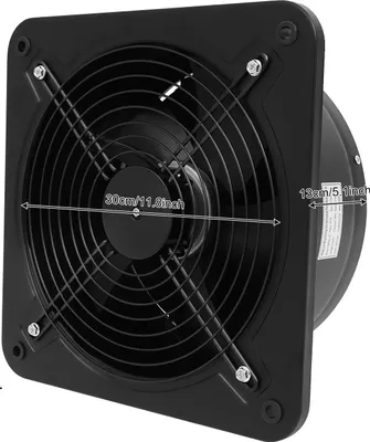 Obrázok produktu pre Odsávací ventilátor, 5 lopatiek, 220 V AC, výkon 107 W, čierny