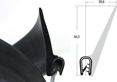 Produktbild von DF9 - Kantenschutz Dichtungs Profil Dichtung PVC/EPDM - Klemmbereich 4-6 mm