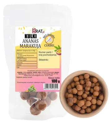 Obrázok produktu pre Guľky s ananásom a marakujou bez pridaného cukru, 100 g