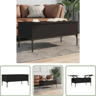 Produktbild von The Living Store Couchtisch Schwarz 100x50x45 cm Holzwerkstoff und Metall