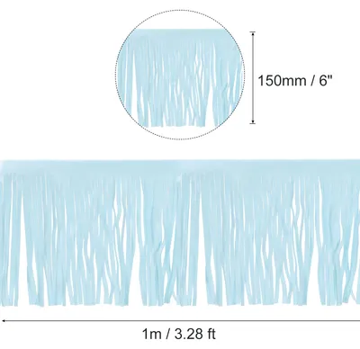 Produktbild von 1 Yard 15cm Kunstleder Fransenband Doppelseitige Leder N?htassel Fransen fš¹r DIY N?hen Kleid Handwerk Rock Dekoration, Himmelblau