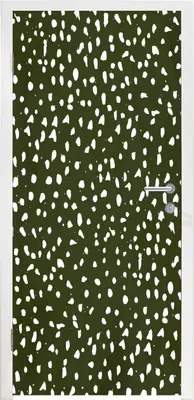 Produktbild von MuchoWow® Türtapete Selbstklebende Türfolie Polka dots - Weiß - Schwarz 85x205 cm Türposter Türaufkleber Klebefolie Türklebefolie - Türverzierung - Türen Dekoration - Plakaten