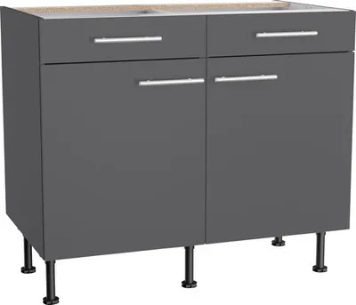 Produktbild von Optifit Unterschrank mit Schublade und Drehtür Ingvar420 BxTxH 100 x 58,4 x 87 cm anthrazit matt zerlegt KFIN U106-8E+