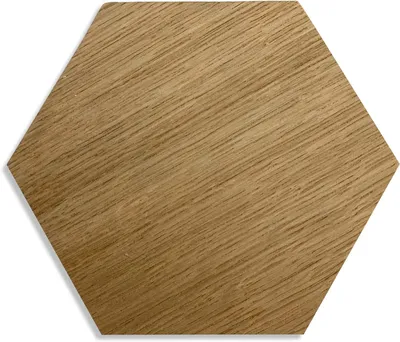 Productafbeelding van Wanddecoratie Zeshoek - Muurdecoratie Hout - Interieur Verfraaien - Eenvoudige Installatie - 7x7 cm - Eiken