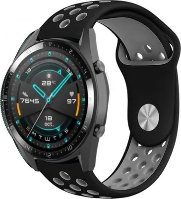 Produktbild von Strap-it Huawei Watch GT 2 Sport Armband (Schwarz / Grau)