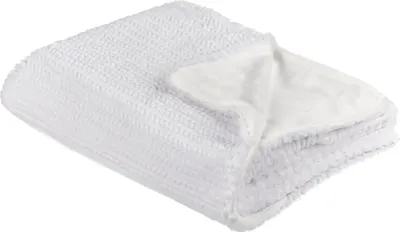 Obrázek produktu pro BELIANI Přikrývka bílá polyesterová 150 x 200 cm jemná hřejivá deka na postel bytový doplněk