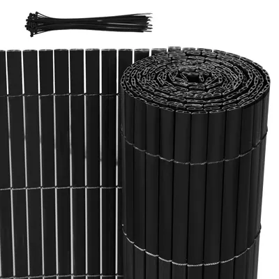 Produktbild von Jiubiaz Sichtschutzmatte PVC Sichtschutz Sichtschutzzaun Garten Balkon Zaun WindschutzBalkonverkleidung Anthrazit 140x600cm