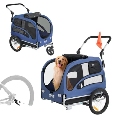 Zdjęcie produktu dla Przyczepka Rowerowa Vevor Dla Psa 45 Kg 2 W 1 Solidna Stal Węglowa