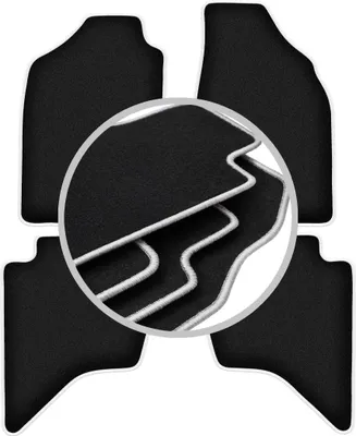 Produktbild von Fußmatten Automatten Velours Schwarz/Silber für Mazda BT-50 2007-2012 Set 4-tlg