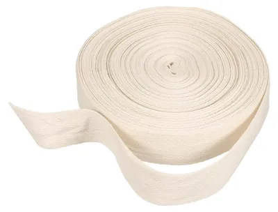 Baumwoll-Keperband 30 mm x 21 m, Fischgrät, beige