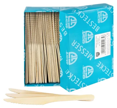 Produktbild von GRÄWE Einwegbesteck - Messer Holz 100 Stück