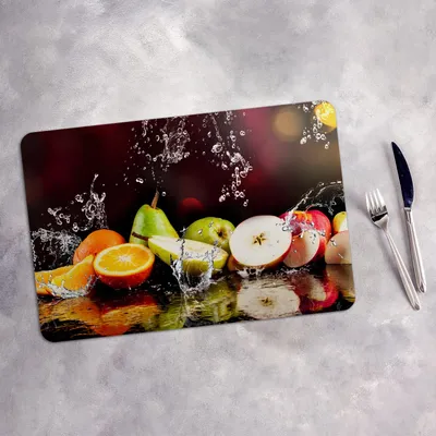 Produktbild von Tischset 6x45x30 cm Platzset Tischmatte Platzmatte Untersetzer - Birnen Äpfel Obst