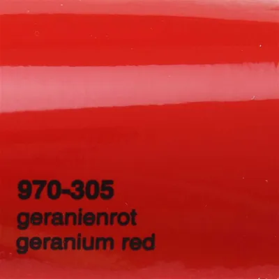 Produktbild von (25€/m²) Oracal 970RA Autofolie 305 Geranienrot Glanz Folie 152 cm Breite Laufmeterware gegossene Auto Folie selbstklebend