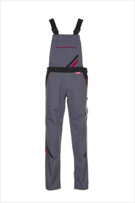 Produktbild von Planam Latzhose Highline Damen, Gr. 34 schiefer/schwarz/rot