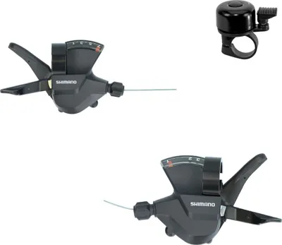 Produktbild von Shimano Altus Schalthebel SL-M315 Set 3-Fach/7-Fach in Schwarz inkl. Fahrradklingel