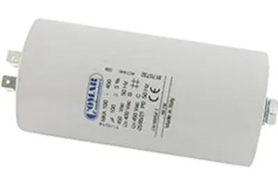 Image de Condensateur électrique Universel 100 Uf. - Fixation M8 , ø: 60 Mm , H: 120 Mm