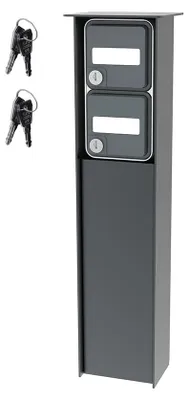 Produktbild von Säule B 4.2 Außensteckdose Edelstahl mit 2 Steckdosen abschlißebar (Anthrazit)