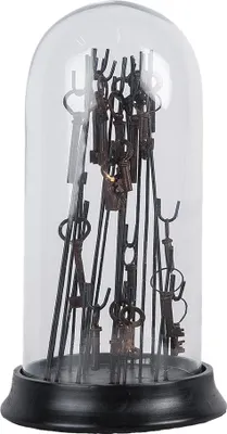 Produktbild von Clayre & Eef Glocke Ø 18x36 cm Braun Glas Schlüssel