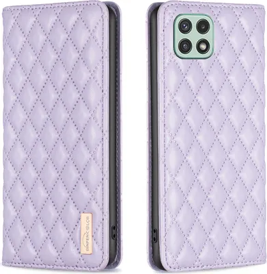Obrázek produktu pro Galaxy A22 5G Pouzdro, Elegantní Flip Kožené Pouzdro s Kapsami na Karty a Stojánkem pro Samsung Galaxy A22 5G Fialová