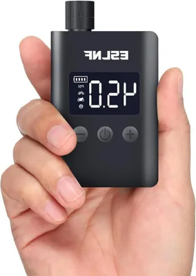 Immagine prodotto di Mini pompa per biciclette - Pompa ad aria elettrica - Per gonfiare pneumatici - Manometro digitale - 120 PSI - Nera