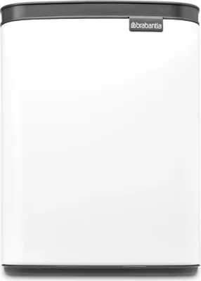 Produktbild von Brabantia Bo Waste Bin, 7 l, Rechteckig, Stahl, Schwarz, Weiß, Stahl, Manuell