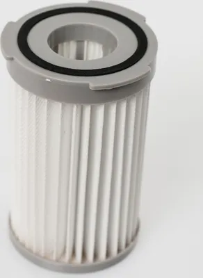 A close-up studio shot of a cylindrical HEPA filter.
