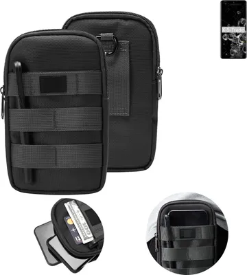 Produktbild von K-S-Trade Holster Gürtel Tasche kompatibel mit Samsung Galaxy S20 Ultra 5G SD865 Handy Tasche Schutz Hülle dunkel-grau viele Fächer, 1x