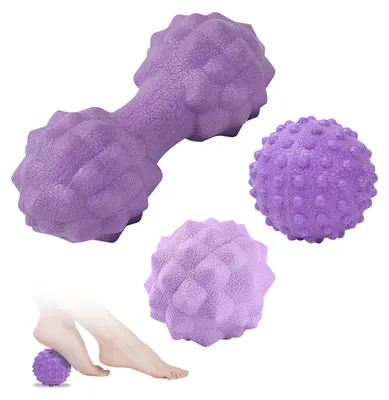 Produktbild von Set mit 3 Massagebällen, zur Stressreduktion und für die Reflexzonenmassage