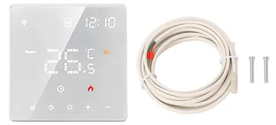 Image de Petit thermostat pour Tuya Home, régulateur de température numérique, interrupteur, tactile, 100-250 VAC, blanc, 16 A, chauffage électrique au sol