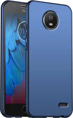 Produktbild von Conie Kunststoff Schutzhülle für Motorola/Lenovo Moto E4 Tasche Hard Case Cover Bumper Hartplastik Hülle in Blau