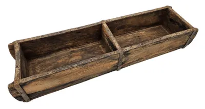 Produktbild von Holzkiste Ziegelform Ziegelsteinform Kiste recyceltes Holz Kasten 60 cm Pflanzkasten Dekokasten Mangoholz rustikal