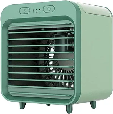 Image de VHV - Ventilateur de table - Mini ventilateur USB avec humidification - Batterie 2400mAh et réservoir d'eau - Idéal pour le bureau et la chambre