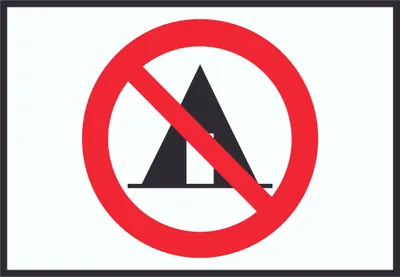 Produktbild von Zelten verboten Symbol Schild A6 (105x148mm)