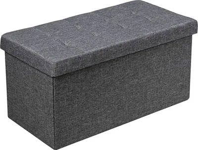 Immagine prodotto di Panca contenitore pieghevole con cuscino, grigio scuro