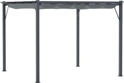 Zdjęcie produktu dla Pergola pawilon ogrodowy Outsunny z przesuwnym dachem, aluminium, antracyt + ciemnoszary, 3x3x2,23 m