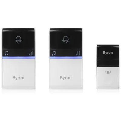 Produktbild von Byron Funk-Türklingelset mit 2 Klingeln Grau