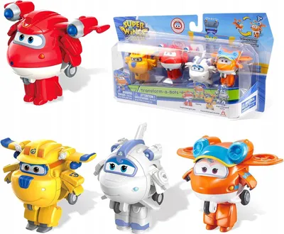 Zdjęcie produktu dla Super Wings Transform-A-Bots Zabawki Figurki Pojazdu Dla Dzieci 4 Sztuki