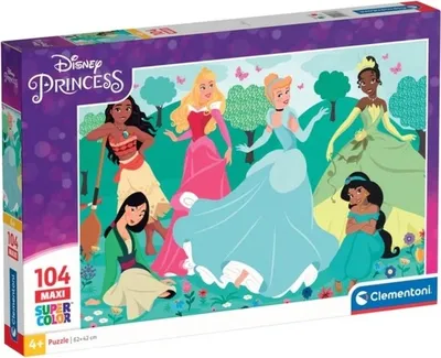 Produktbild von Clementoni Supercolor Maxi - Disney Princess, Puzzle (104 Teile) - Clementoni 23767 - (Anzahl der Puzzleteile / bis 300 Teile)