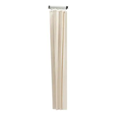 Produktbild von Faltbarer Duschvorhangstangensatz 1,2*1,8m Wandmontierter Eck-Duschstange mit Vorhang (Weiß&Beige)