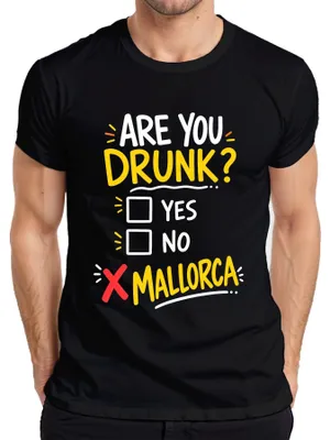Produktbild von Are You Drunk Mallorca Malle Party Saufen Junggesellenabschied Herren T-Shirt, Schwarz, S