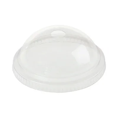 Produktbild von 250x Domdeckel mit Loch zu Becher 200+250 ml Ø 76mm -Kunststoff (PLA)
