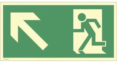 Produktbild von Dreifke® Schild Rettungsweg links aufwärts, Kunststoff, langnachleuchtend, 16...
