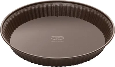 Immagine prodotto di Teglia per quiche Dr. Oetker Ø 28 cm, teglia per crostate della serie Back-Edition con base sollevabile smaltata, teglia rotonda con anello antiaderente (colore: marrone)