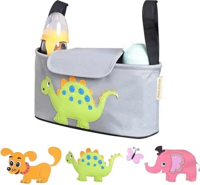 Zdjęcie produktu dla Torba na wózek dziecięcy, wielofunkcyjny, uniwersalny organizer, torba na wózek spacerowy, torba dla niemowląt, torba z motywem dinozaura